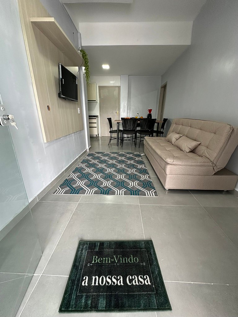 Flamingo pé na areia Matinhos - 103 - 2 Quartos - 50m da pra