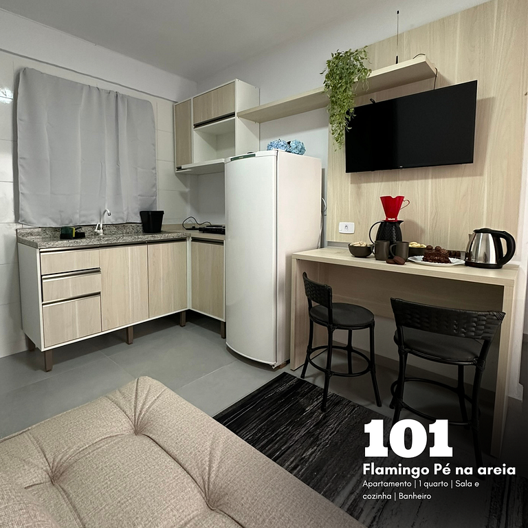 Flamingo pé na areia Matinhos - 101 -1 Quarto- 50m da praia