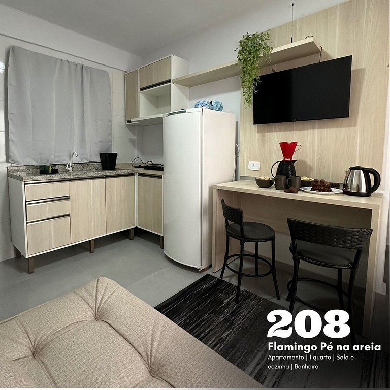 Flamingo pé na areia Matinhos - 208 -1 Quarto- 50m da praia