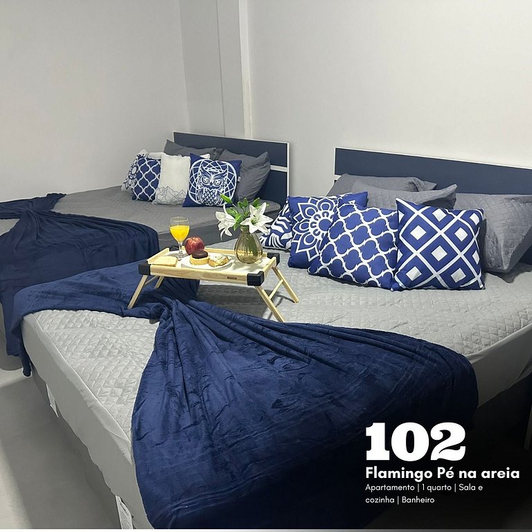 Flamingo pé na areia Matinhos - 102 -1 Quarto- 50m da praia