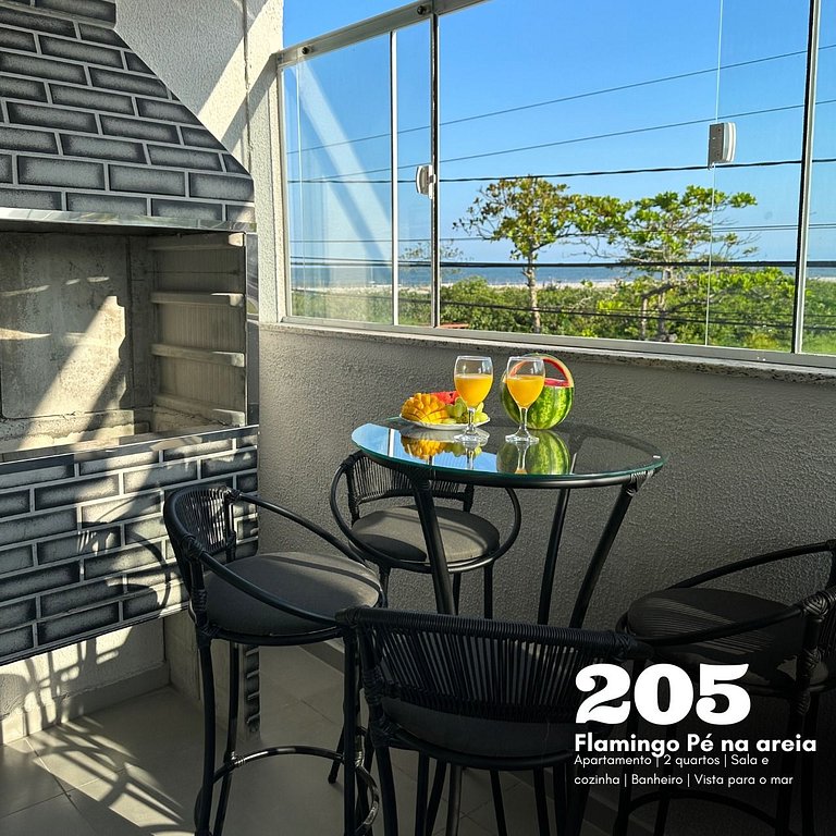 Flamingo pé na areia Matinhos - 205 -2 Quartos- Vista mar -