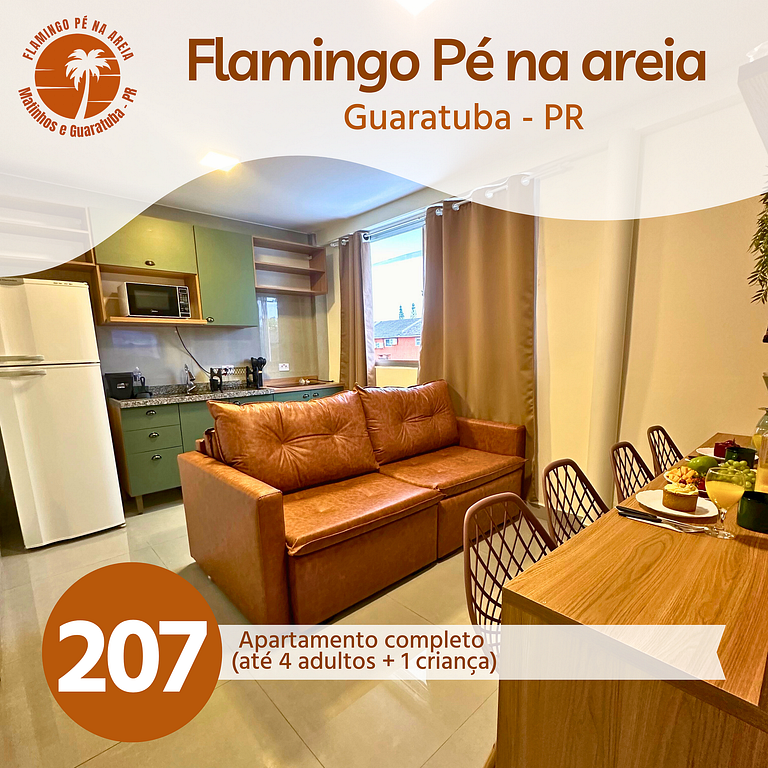 Flamingo Guaratuba 207 - 100m da praia - Vista Mar