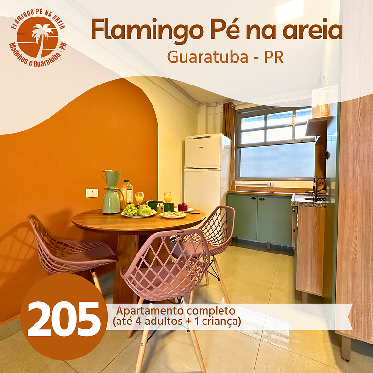 Flamingo Guaratuba 205 - 100m da praia - Vista jardim